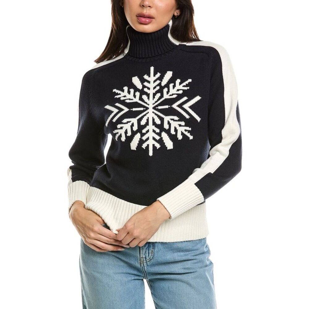 Brodie Cashmere Womens  Snowflake Roll Neck Cashmere-Blend Sweater